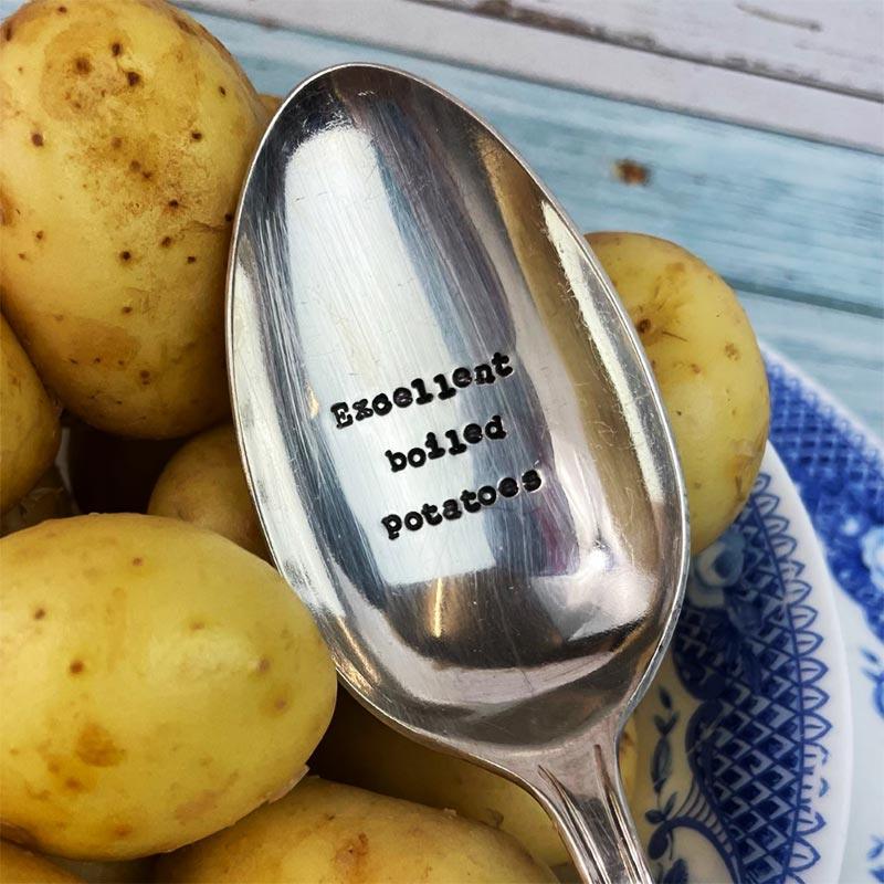Vintage Serving Spoon - 'Excellent boiled potatoes' Quote